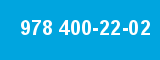978 400-22-02 978 400-22-02